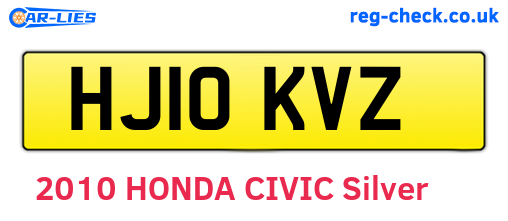 HJ10KVZ are the vehicle registration plates.