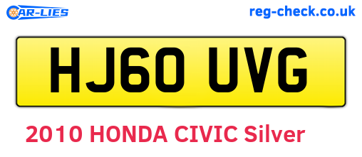 HJ60UVG are the vehicle registration plates.