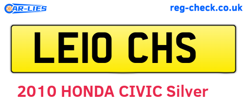 LE10CHS are the vehicle registration plates.