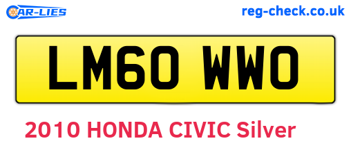 LM60WWO are the vehicle registration plates.