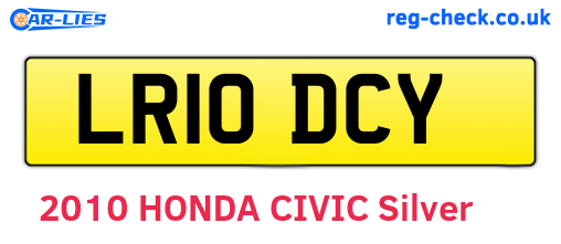LR10DCY are the vehicle registration plates.