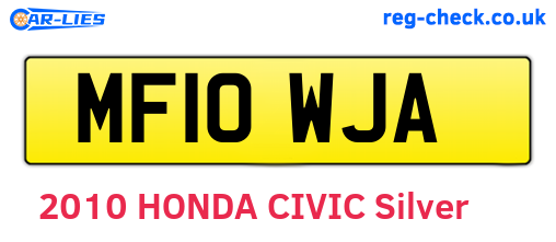 MF10WJA are the vehicle registration plates.