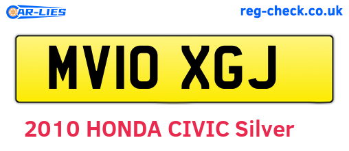 MV10XGJ are the vehicle registration plates.