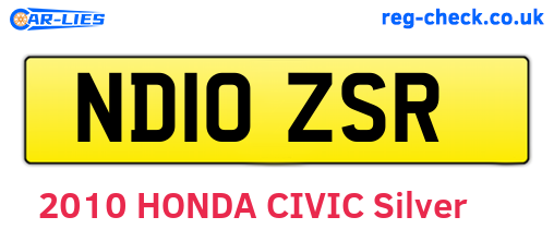 ND10ZSR are the vehicle registration plates.