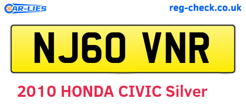 NJ60VNR are the vehicle registration plates.