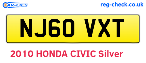 NJ60VXT are the vehicle registration plates.
