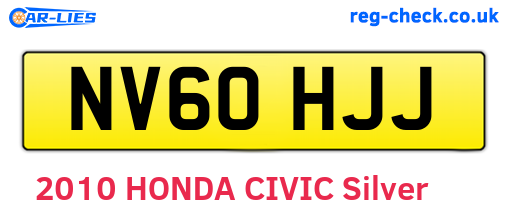 NV60HJJ are the vehicle registration plates.