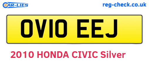 OV10EEJ are the vehicle registration plates.