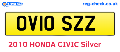 OV10SZZ are the vehicle registration plates.