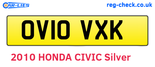 OV10VXK are the vehicle registration plates.
