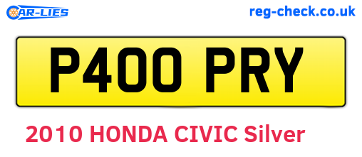 P400PRY are the vehicle registration plates.