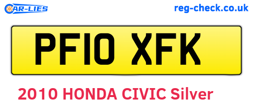 PF10XFK are the vehicle registration plates.
