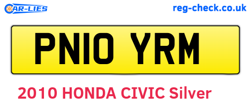 PN10YRM are the vehicle registration plates.