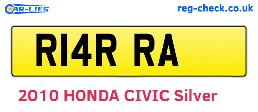 R14RRA are the vehicle registration plates.