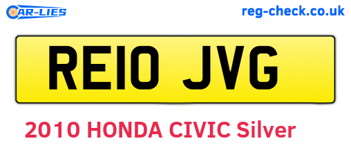 RE10JVG are the vehicle registration plates.