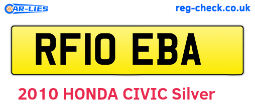 RF10EBA are the vehicle registration plates.