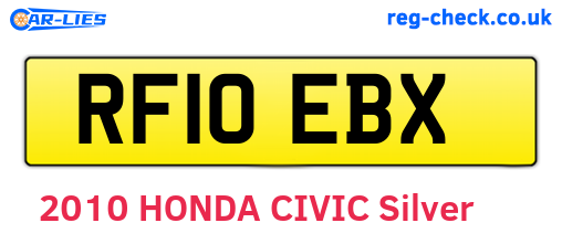 RF10EBX are the vehicle registration plates.