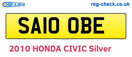 SA10OBE are the vehicle registration plates.