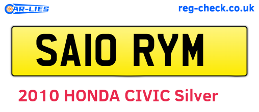 SA10RYM are the vehicle registration plates.