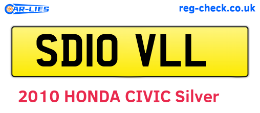 SD10VLL are the vehicle registration plates.
