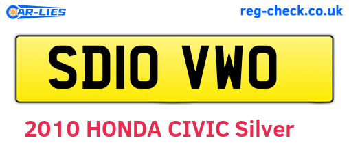 SD10VWO are the vehicle registration plates.