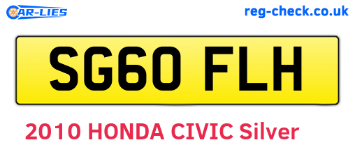 SG60FLH are the vehicle registration plates.