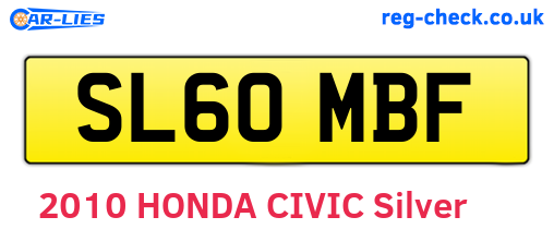 SL60MBF are the vehicle registration plates.
