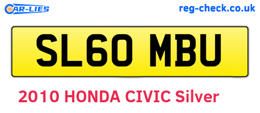 SL60MBU are the vehicle registration plates.