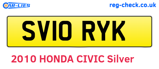 SV10RYK are the vehicle registration plates.
