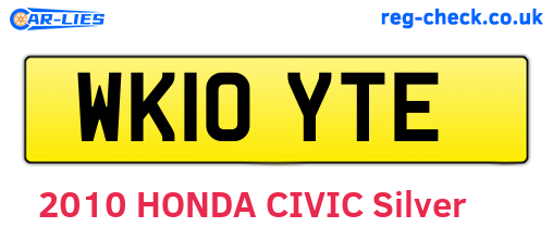 WK10YTE are the vehicle registration plates.