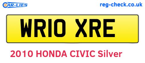 WR10XRE are the vehicle registration plates.