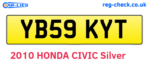 YB59KYT are the vehicle registration plates.