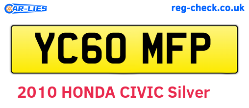 YC60MFP are the vehicle registration plates.
