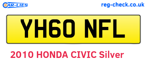 YH60NFL are the vehicle registration plates.