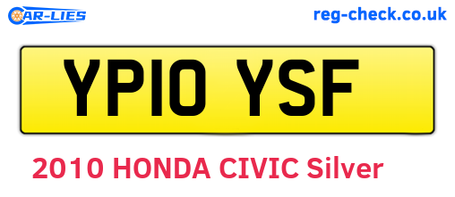 YP10YSF are the vehicle registration plates.