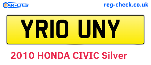 YR10UNY are the vehicle registration plates.
