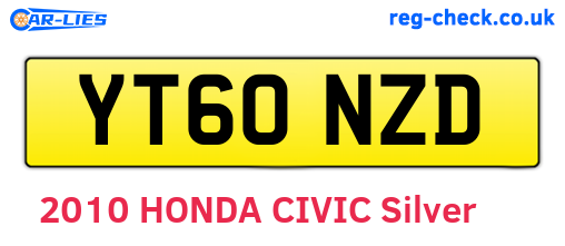 YT60NZD are the vehicle registration plates.