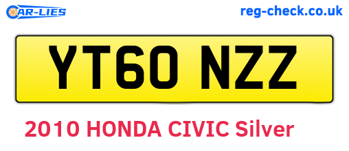 YT60NZZ are the vehicle registration plates.
