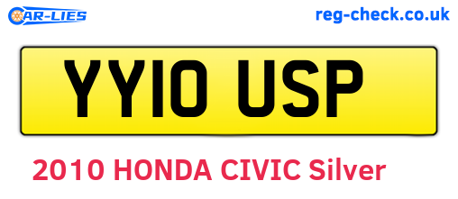 YY10USP are the vehicle registration plates.