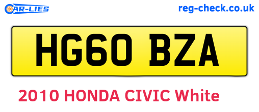 HG60BZA are the vehicle registration plates.