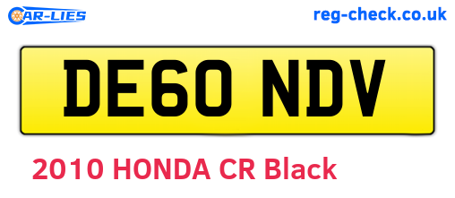 DE60NDV are the vehicle registration plates.