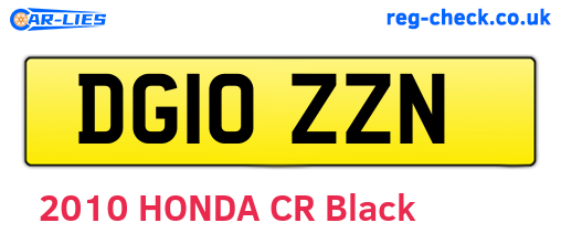 DG10ZZN are the vehicle registration plates.
