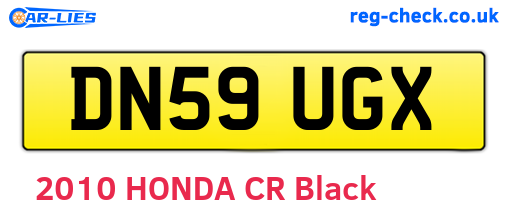 DN59UGX are the vehicle registration plates.