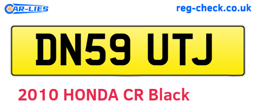 DN59UTJ are the vehicle registration plates.