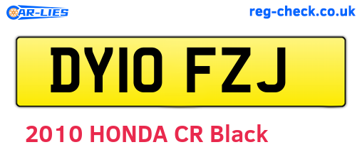 DY10FZJ are the vehicle registration plates.