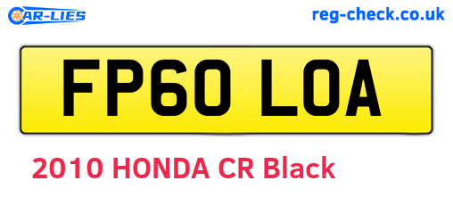 FP60LOA are the vehicle registration plates.