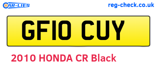 GF10CUY are the vehicle registration plates.