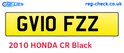 GV10FZZ are the vehicle registration plates.