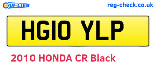 HG10YLP are the vehicle registration plates.
