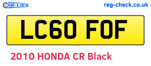 LC60FOF are the vehicle registration plates.